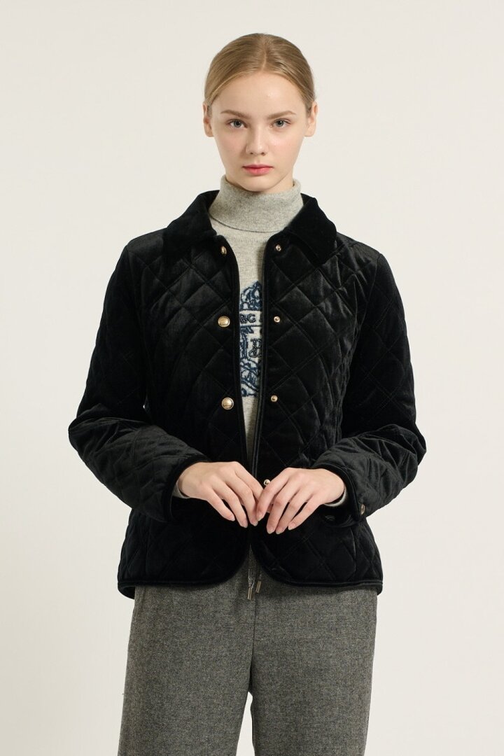 [BCBG] 벨벳 퀼팅 자켓 B5D9R134DG