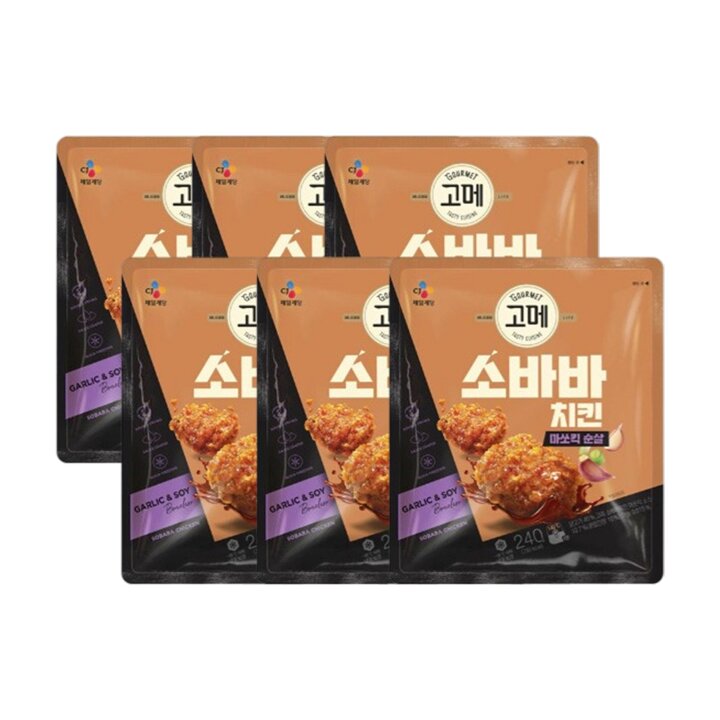 CJ 고메 소바바 마쏘킥 순살치킨 240g x6개