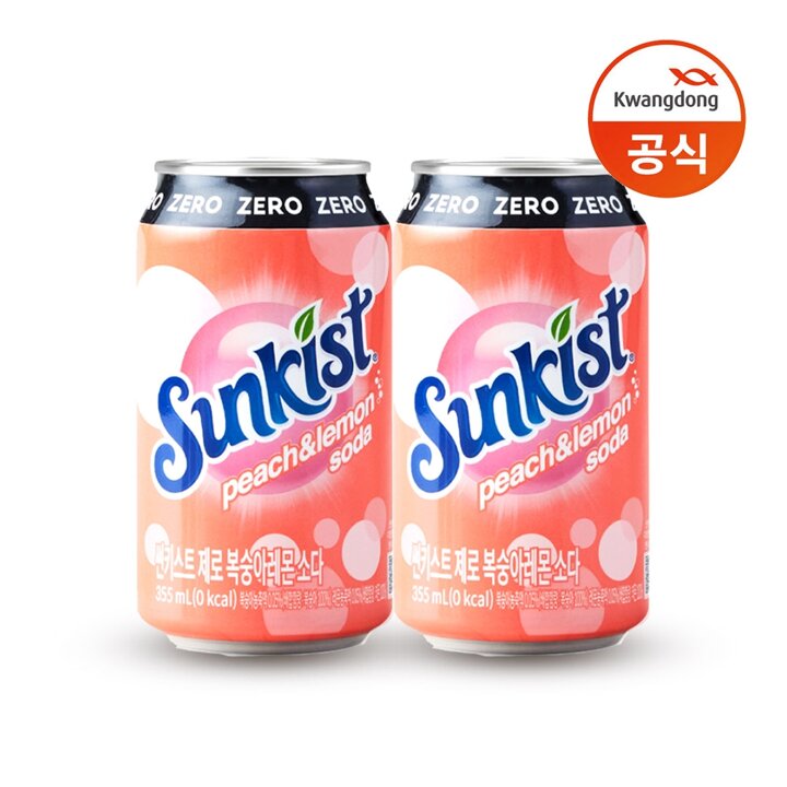 썬키스트 제로 복숭아레몬 소다 355ML 24입