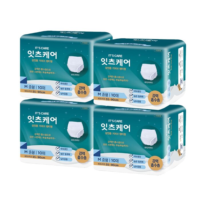 잇츠케어 성인용기저귀 팬티형 중형(M) 10P x4개(총 40개)