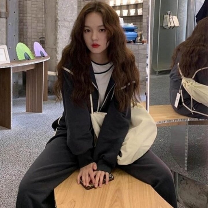 여성 절개 후드집업 셋업 트레이닝세트 츄리닝셋업20388788667501