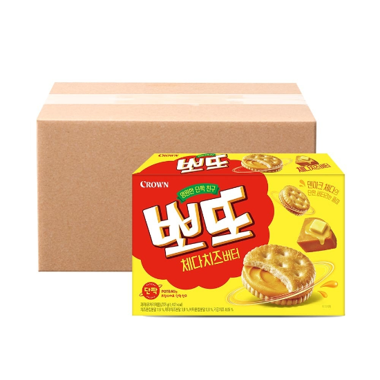 크라운 뽀또 체다치즈버터 278g 12개