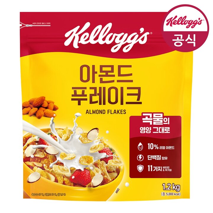 [켈로그] 시리얼 아몬드 푸레이크 1,200g x 1개