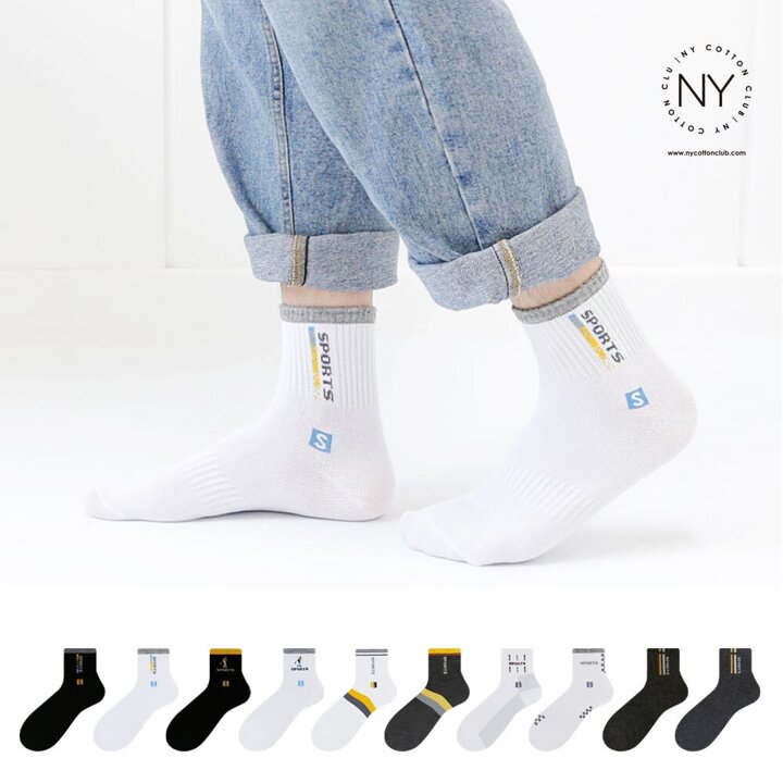 [NY코튼클럽] 남자 중목 스포티 양말 5족