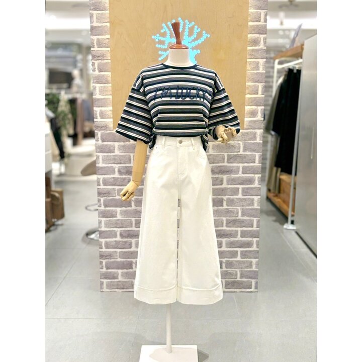 (신세계의정부점)밑단자수 7부 데님팬츠 (SB31F6DP534X)