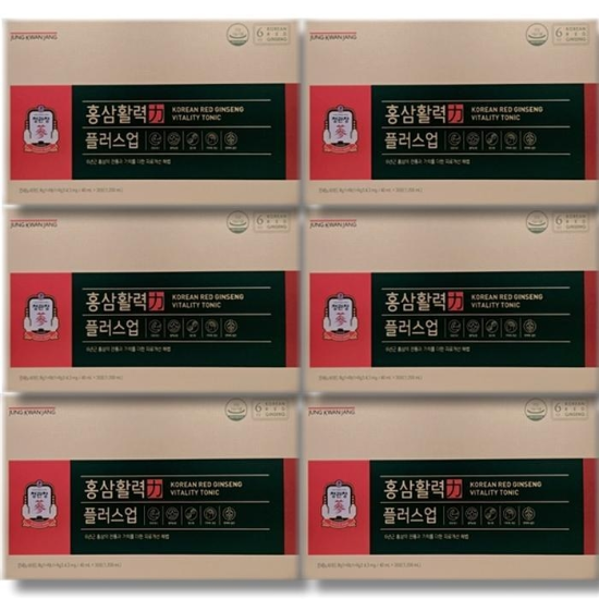 [보리담다] 정관장 홍삼활력 플러스 업 40ml x 30개입 6박스 쇼핑백