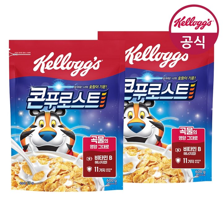 [켈로그] 시리얼 콘푸로스트 600g x 2개 + 쿠키앤크림 60g