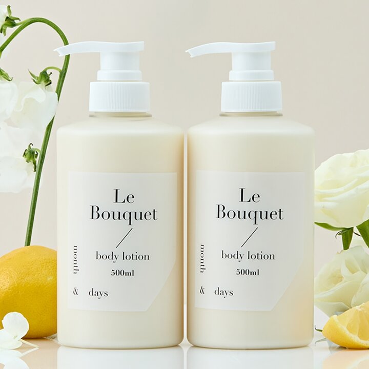 [1+1] 먼스앤데이즈 퍼퓸케어 바디로션 르 부케 플로럴향 500ml 2개