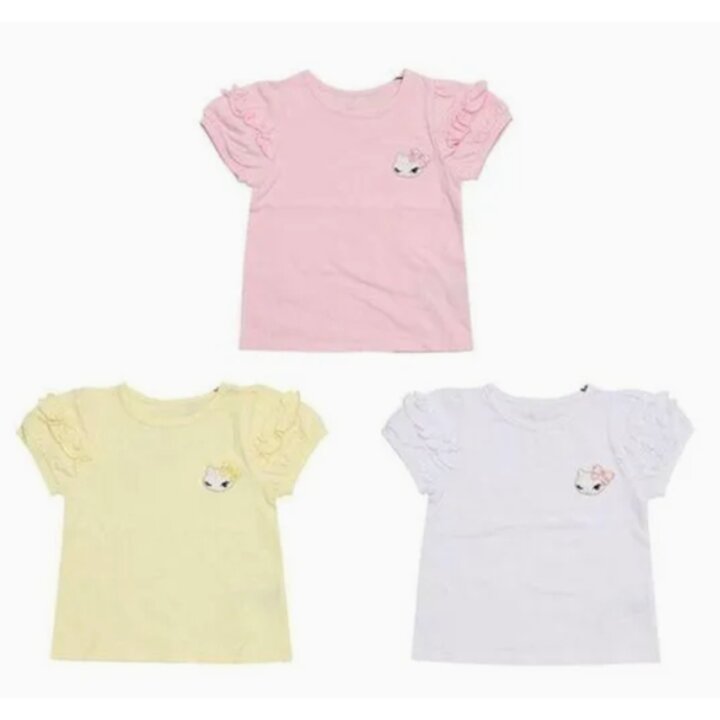 (광주신세계)화이트,핑크,노랑프릴 소매 T/S(Q42DKT450Q42DKT460Q42DKT470)