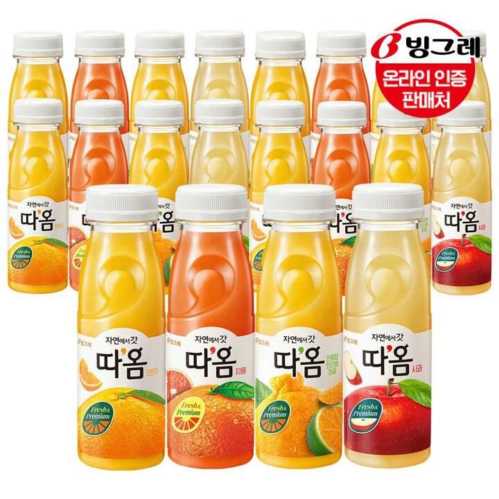 빙그레 따옴 주스 4종 20병 /오렌지/자몽/사과/천혜향