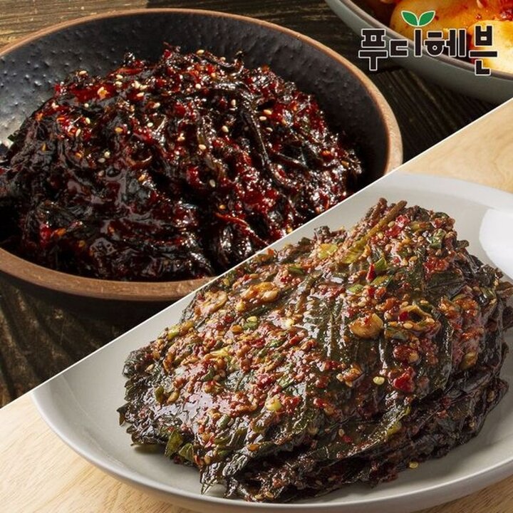 항아리반찬 달콤쌉쌀 고들빼기무침1kg+깻잎무침1kg[35419395]