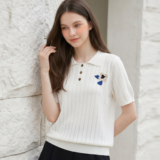 KARRA 펀칭라인카라반팔니트_A6M0677