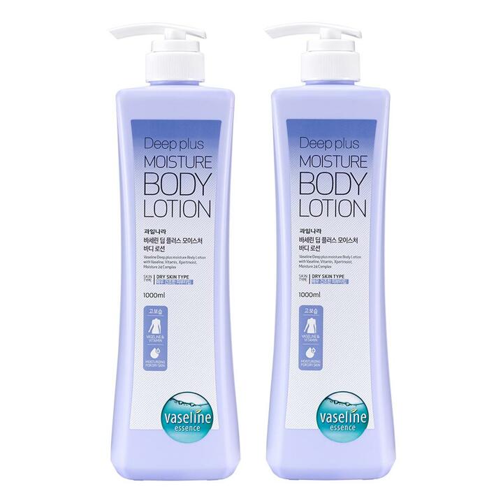 바세린 딥플러스 모이스처 바디로션 1000ml 2개