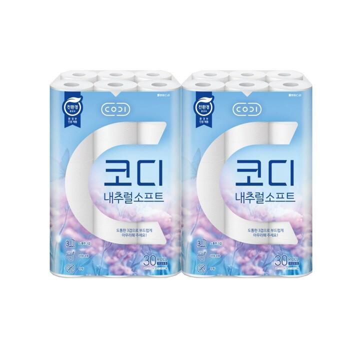 코디 내추럴 소프트 3겹 데코 27M*30롤 2팩