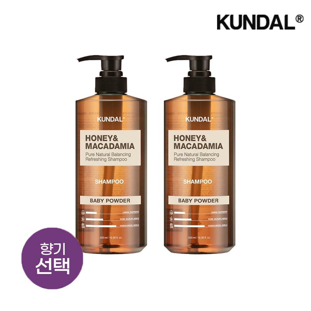 쿤달 허니 앤 마카다미아 네이처 샴푸 500ml x2개(향 16종 택 1)
