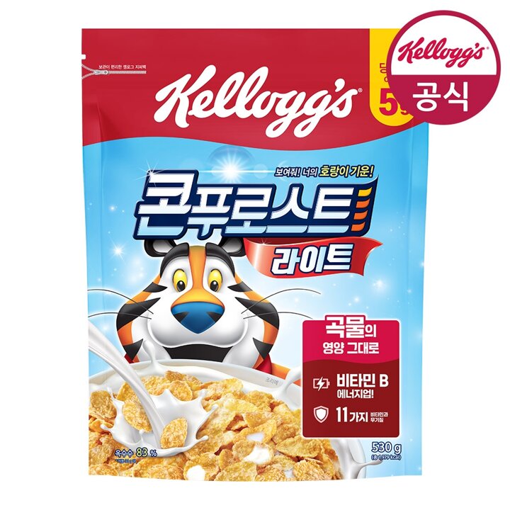 [켈로그] 시리얼 콘푸로스트 라이트슈거 530g x 1개