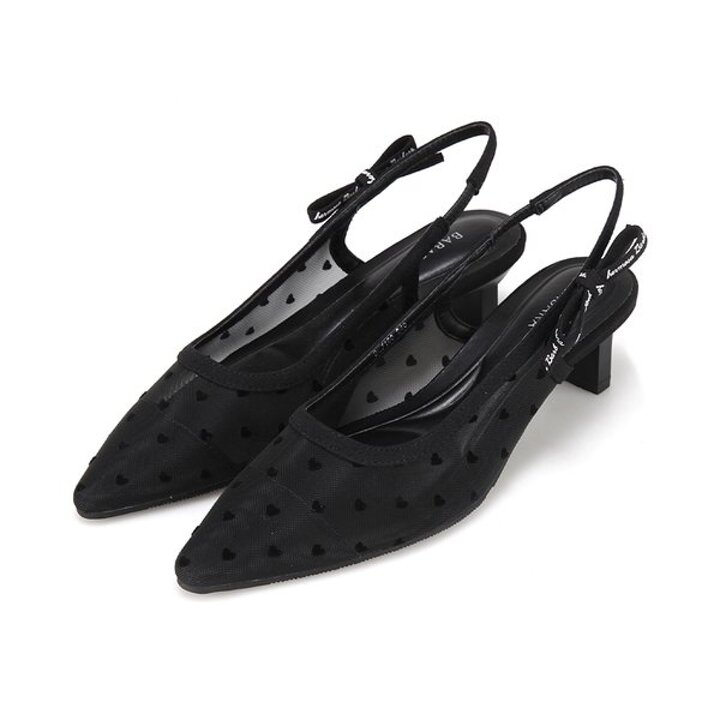 (신세계강남점)시스루 하트 도트 망사 슬링백샌들 4cm 2컬러 BLJ160