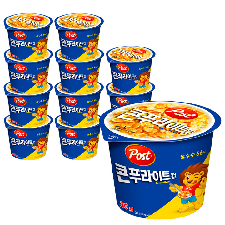 동서 포스트 콘푸라이트 컵 시리얼 30g x 12개