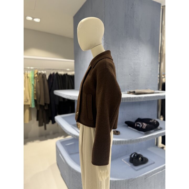 (대구신세계)니트 카라넥 부클 크롭 코트 Z254MSG002