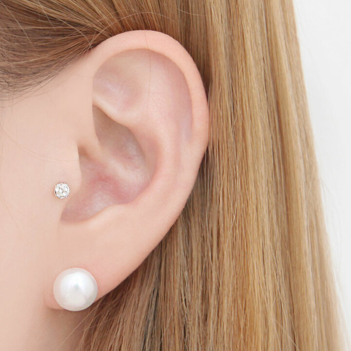 [메리그린] 92.5 SILVER 천연 담수 진주 귀걸이 10mm