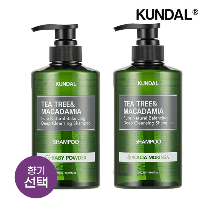 쿤달 티트리 앤 마카다미아 딥 클렌징 지성 샴푸 500ml x2개 (선택)