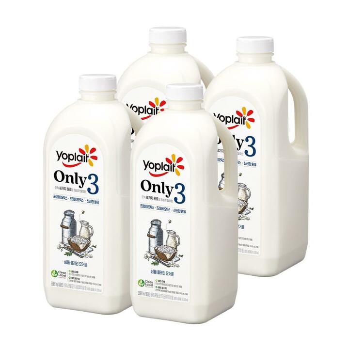 [G] 빙그레 요플레 Only3 플레인 요거트 대용량 1.8L 4병