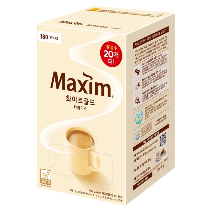 맥심 화이트골드 커피믹스 160T+20T
