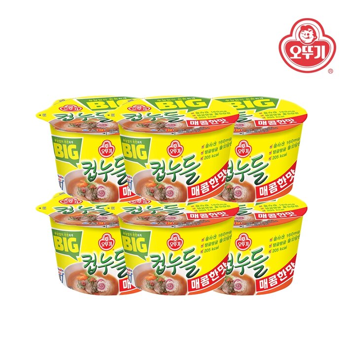 [오뚜기] 빅컵누들 매콤한맛 용기 61g x 6개