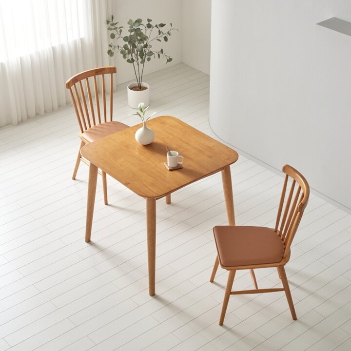 트리플 자연원목 2인식탁세트 (의자2개) 80cm T202
