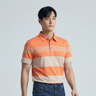 [PAT] 싱글 스트라이프 패턴 카라 티셔츠_QK35133