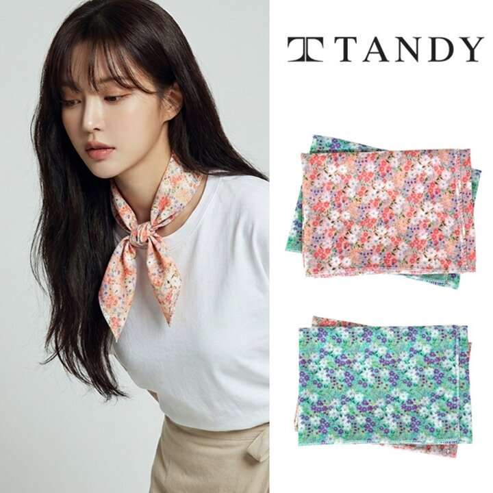 [탠디] TANDY 플로럴 블룸 손수건 스카프