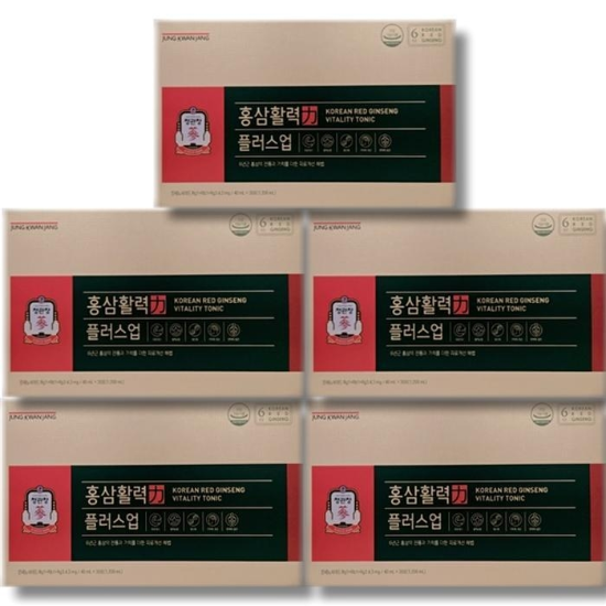 [보리담다] 정관장 홍삼활력 플러스 업 40ml x 30개입 5박스 쇼핑백