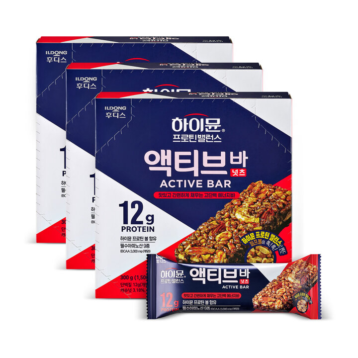 [S] 하이뮨 프로틴 밸런스 액티브 바 넛츠 50g 3박스(18입)