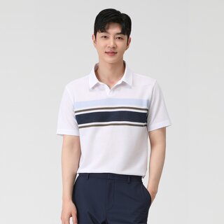 [PAT] 스트라이프 오픈 카라 티셔츠_1K35103
