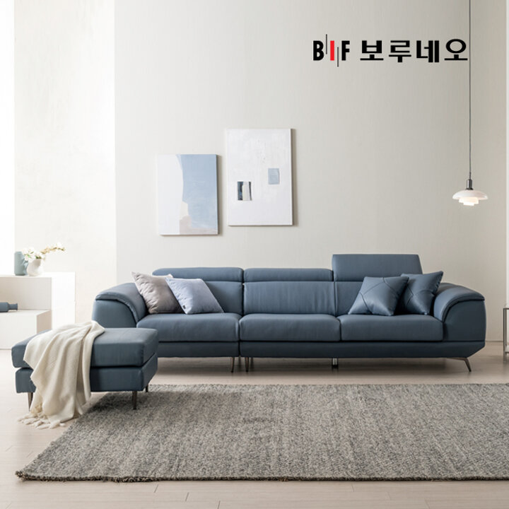 BIF보루네오 디에르 아비오 천연통가죽 3.5인 소파+스툴