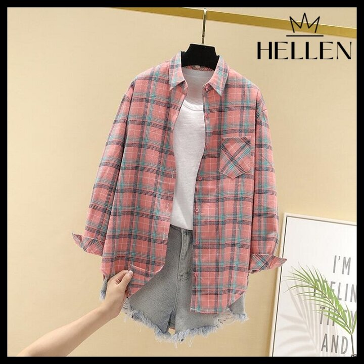 헬렌 캐주얼 데일리 체크 셔츠 남방 아이키체크남방 H