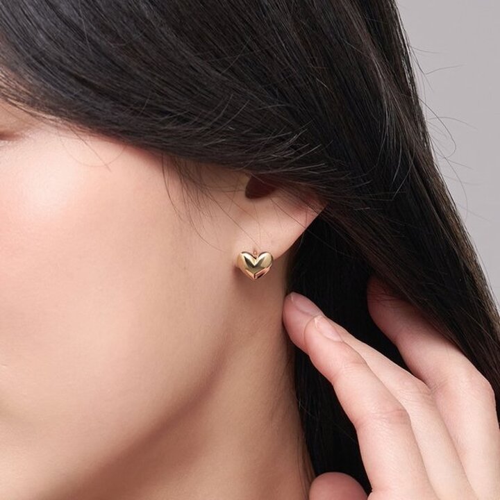 14K 원터치 귀걸이 금귀걸이 유광 하트