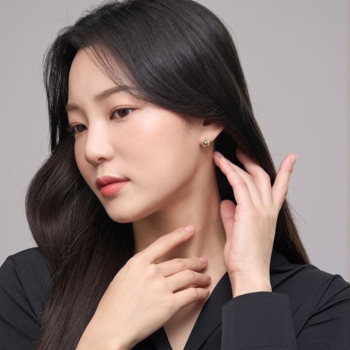 14K 원터치 귀걸이 금귀걸이 유광 하트