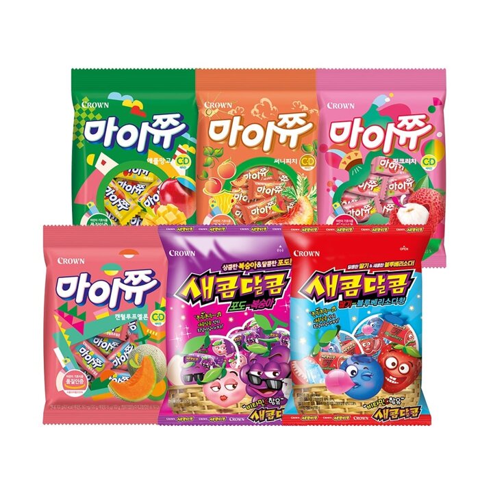[G]크라운 츄잉젤리 대용량 6종 / 마이쮸 새콤달콤