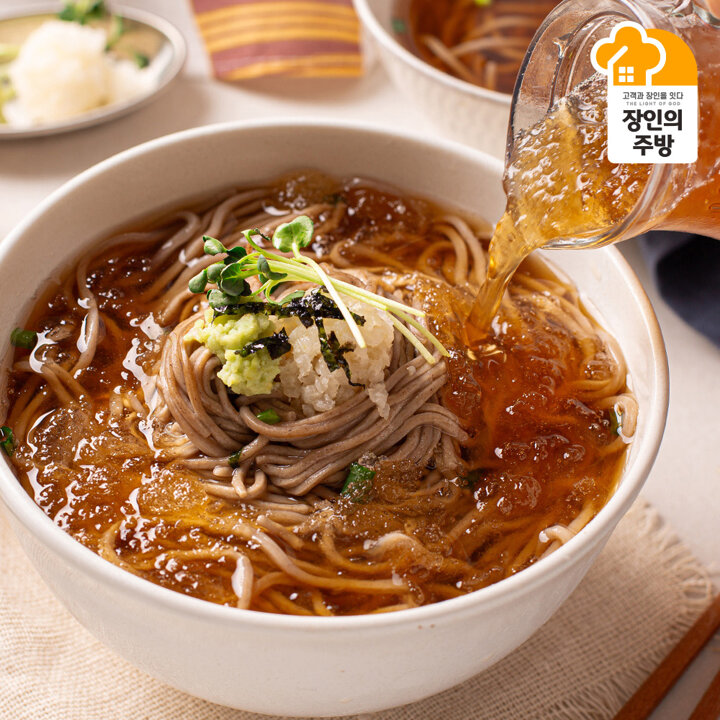 [손경신장인]생메밀소바 5인분세트(소스포함)+소스3개추가(면750g 1팩+소스25g 8개)