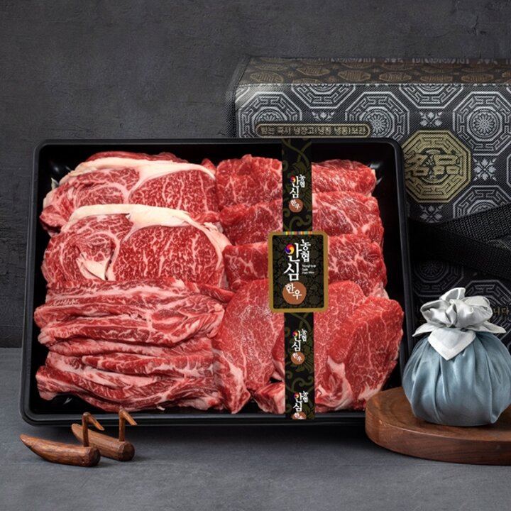 [진솔]농협안심한우 1등급 구이세트 5호 1.2kg(등심300g+채끝300g+안심300g+특수부위300g)