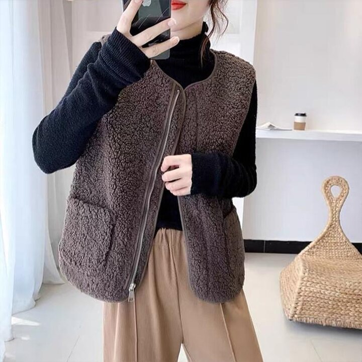 여성뽀글이양털조끼후리스여자베스트