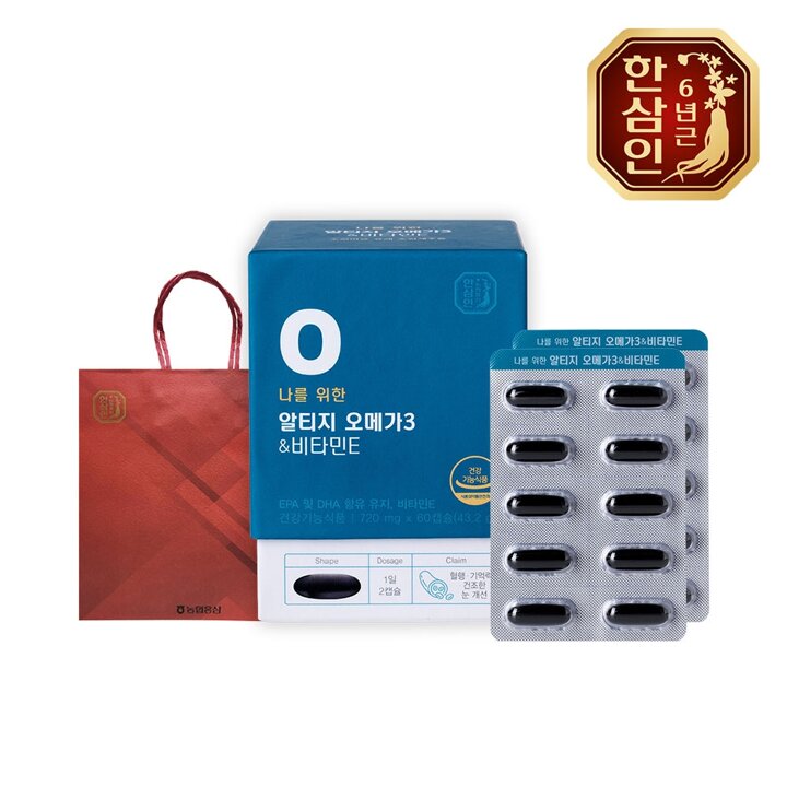[농협홍삼] 한삼인 나를위한 알티지오메가3 앤 비타민E 720mg 60캡슐 2세트+쇼핑백