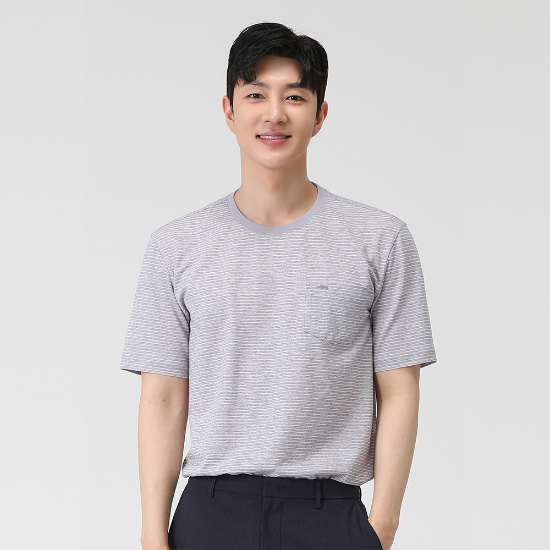 [PAT] 잔스트라이프 라운드 티셔츠_1K35301