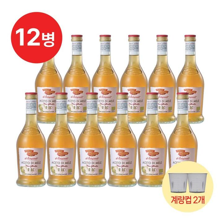 [모나리 애사비]12병+계량컵 2개! 모나리 페데르조니 애플사이다비니거