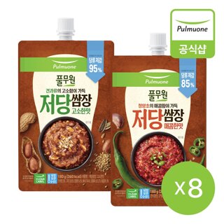 풀무원 저당쌈장 180gX8개 (고소한맛,매콤한맛)