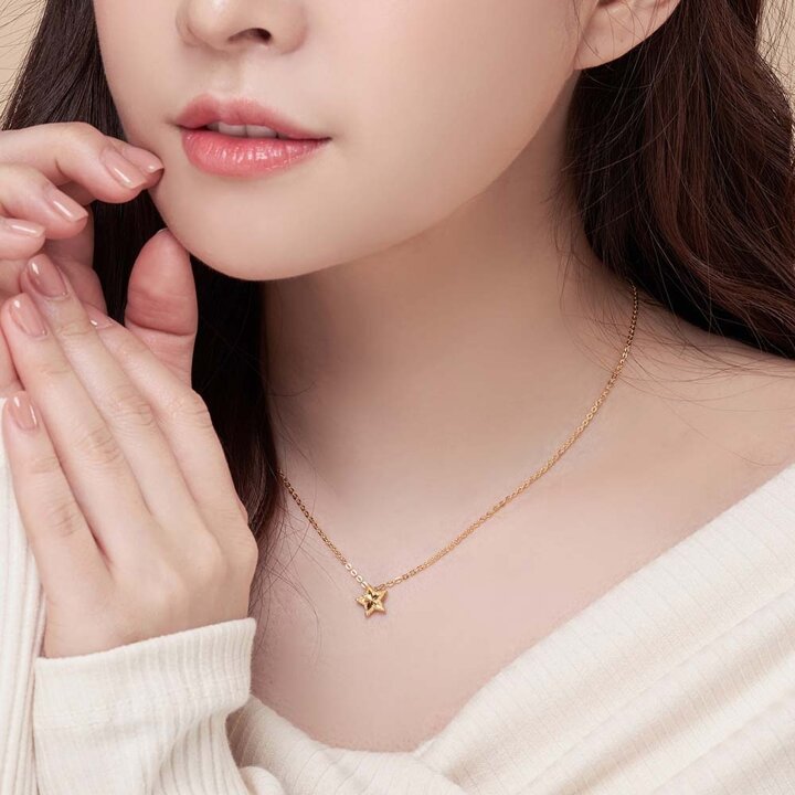 한국금다이아몬드 여자 순금 목걸이 컷팅 스타 별 24K 3.75g 18K장식