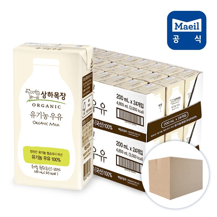 G 매일 상하목장 유기농 멸균우유 200ml 48팩