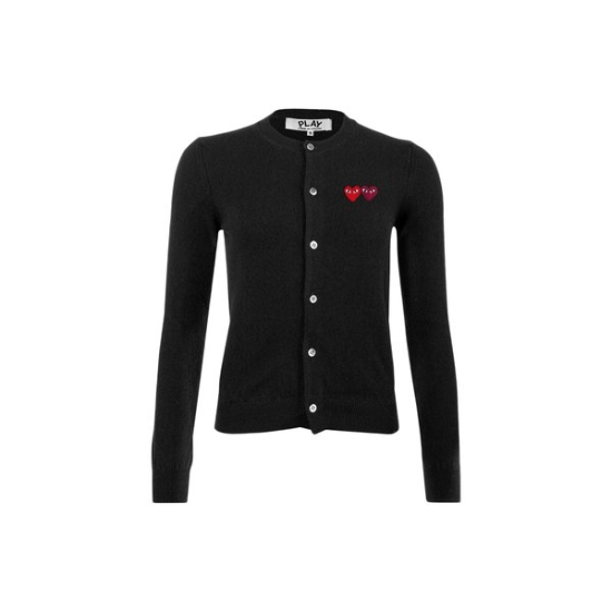 26FW 여성 더블 하트 와펜 가디건 블랙 AX-N057-051-1