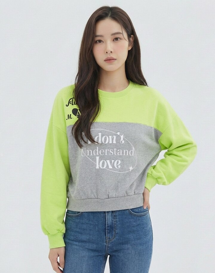 [반에이크] 투톤배색 맨투맨 티셔츠VB32TSQ304Z